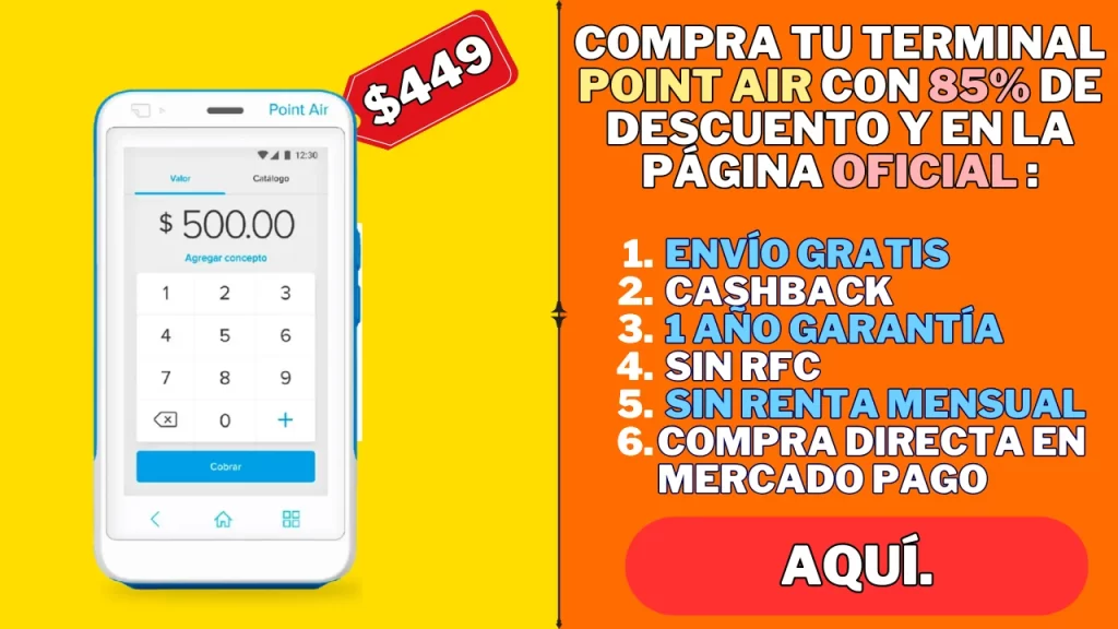 Terminal Point AIR con descuento en la página oficial de Mercado Pago