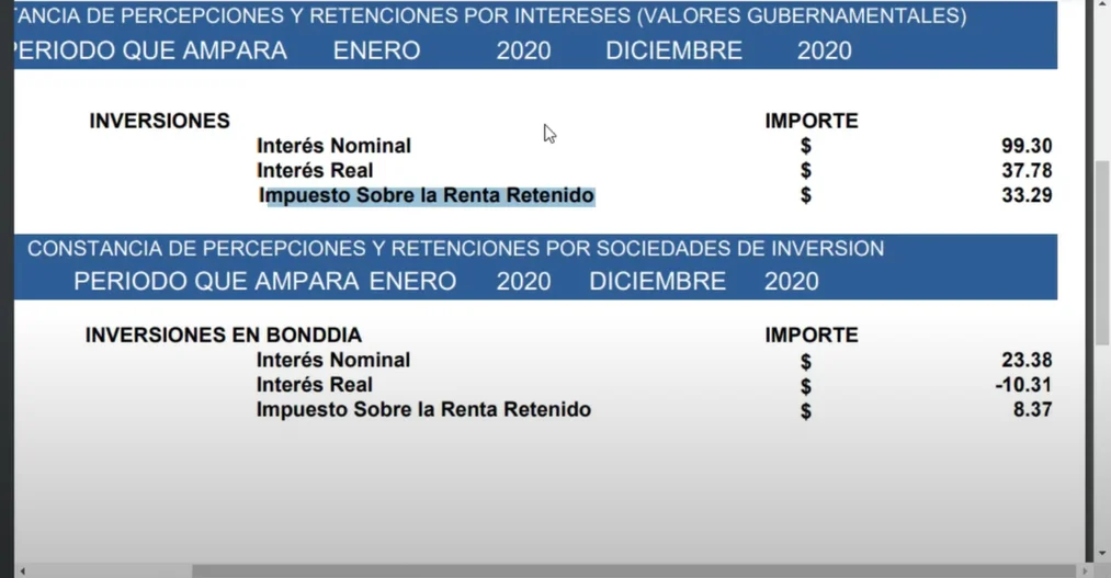 Constancia retención CETES