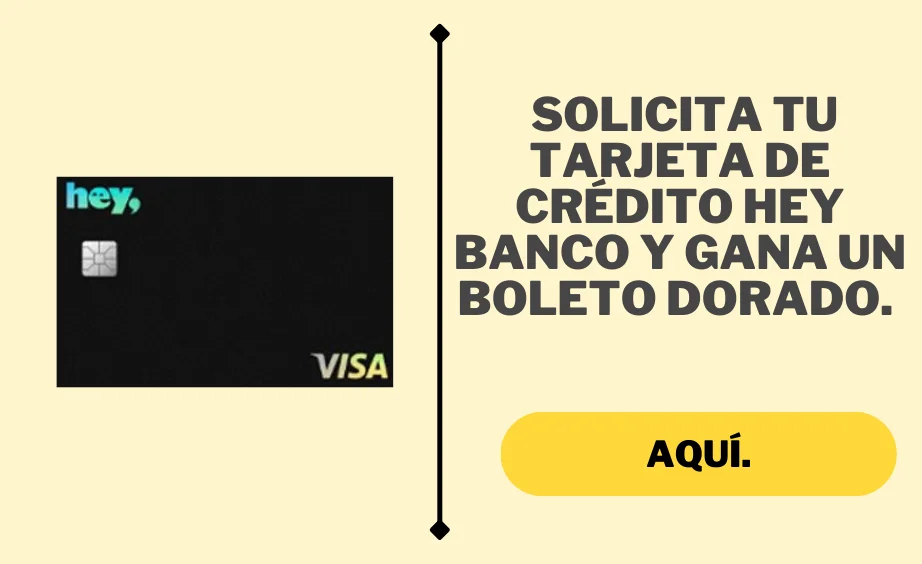 Tarjeta de crédito Hey banco boleto dorado