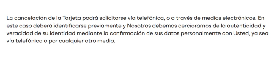 Cómo cancelar la tarjeta PLATA información oficial del contrato