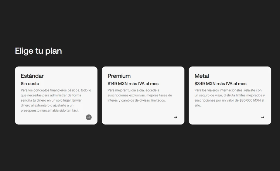 Planes de membresía de Revolut México